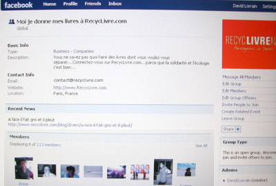 Groupe Facebook RecycLivre Groupe Facebook RecycLivre