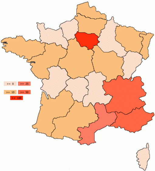 Le nouveau découpage des régions françaises vu par RecycLivre