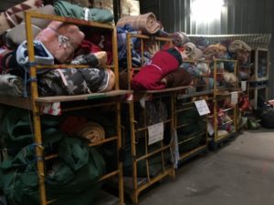 Couvertures camp migrant