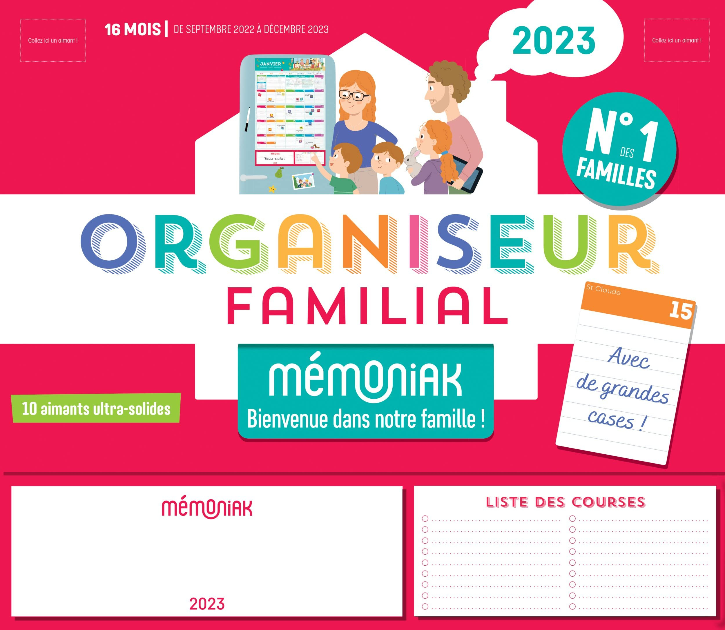 Organiseur familial Mémoniak 2023 : 16 mois, de septembre 2022 à décembre 2023