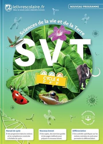 SVT, sciences de la vie et de la Terre cycle 4, 5e, 4e, 3e : nouveau programme