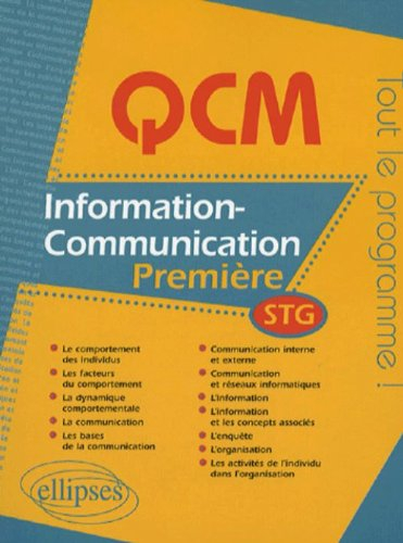Information-communication, première STG : tout le programme !