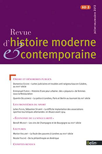 Revue d'histoire moderne et contemporaine, n° 60-3