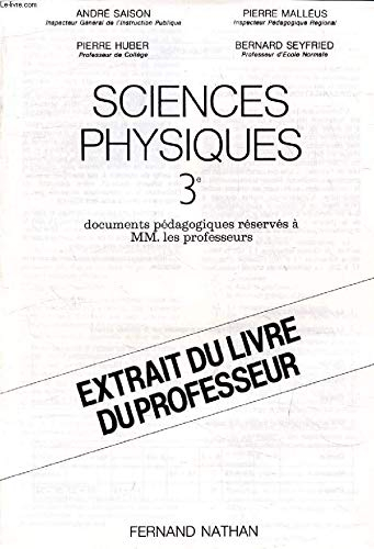 Sciences physiques : classe de 3e