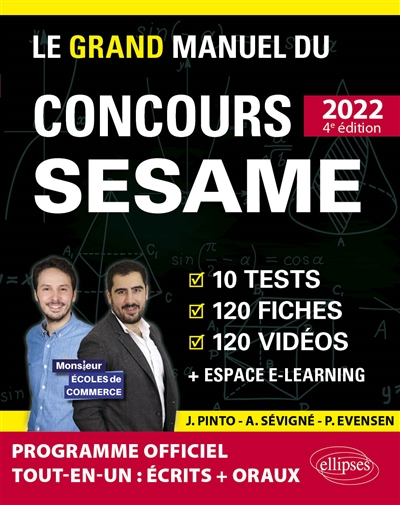 Le grand manuel du concours Sésame 2022 : 10 tests, 120 fiches, 120 vidéos + espace e-learning : nou