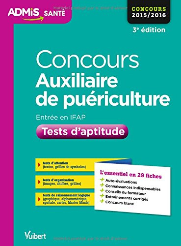 Concours auxiliaire de puériculture : entrée en IFAP : tests aptitude, concours 2015-2016