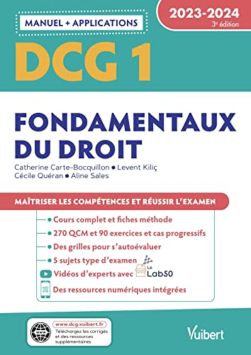 DCG 1, fondamentaux du droit : manuel + applications : 2023-2024