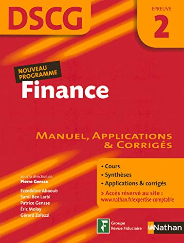 Finance, DSCG, épreuve 2 : manuel, applications et corrigés