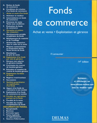 Fonds de commerce : achat et vente, location et gérance