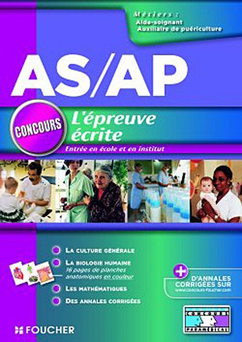 Epreuve écrite AS-AP : concours d'entrée aux instituts aide-soignant et auxiliaire de puériculture
