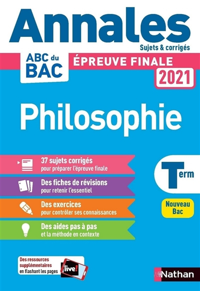 Philosophie terminale : épreuve finale 2021, annales, sujets & corrigés : nouveau bac