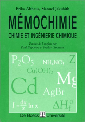 Mémochimie : chimie et ingénierie chimique