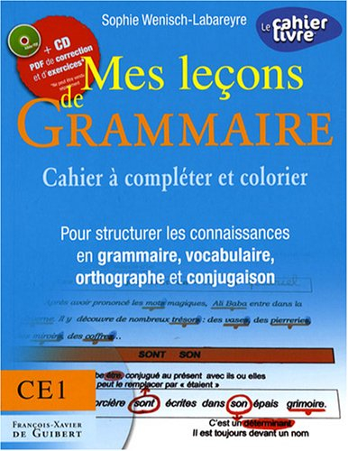 Mes leçons de grammaire CE1 : manuel à compléter et colorier : pour structurer les connaissances en 