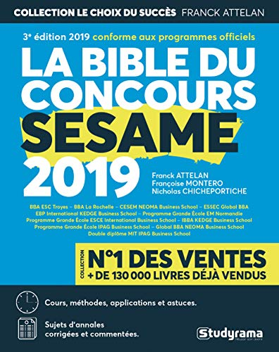 La bible du concours Sésame, concours 2019 : cours, méthodes, applications et astuces, sujets d'anna
