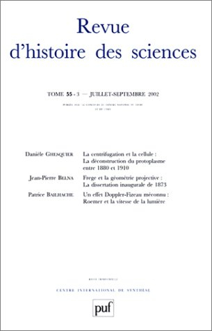 Revue d'histoire des sciences, n° 3 (2002)