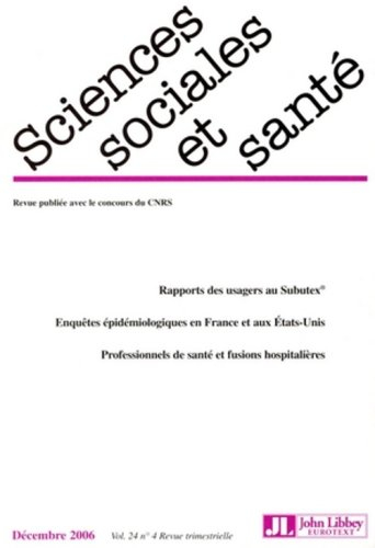 Sciences sociales et santé, n° 4 (2006)