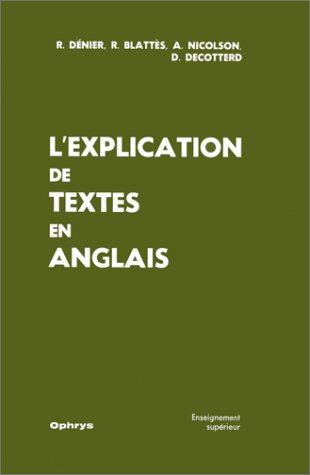 L'Explication de textes en anglais : enseignement supérieur