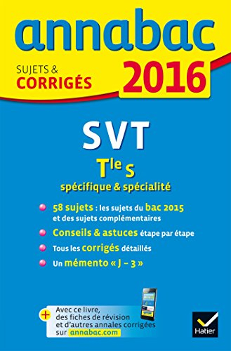 SVT terminale S, spécifique & spécialité : 2016