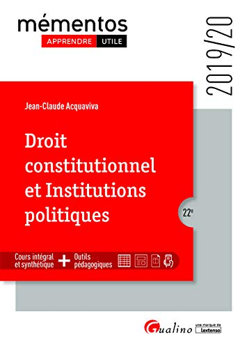 Droit constitutionnel et institutions politiques : 2019-2020