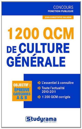 1.200 QCM de culture générale : objectif, épreuves catégories A & B