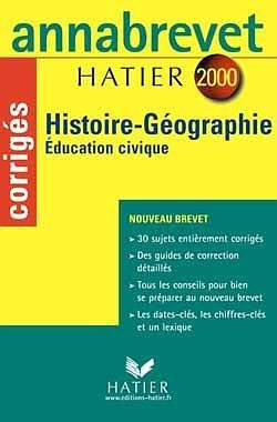 annabrevet corrigés 2000 - histoire, géographie, éducation civique