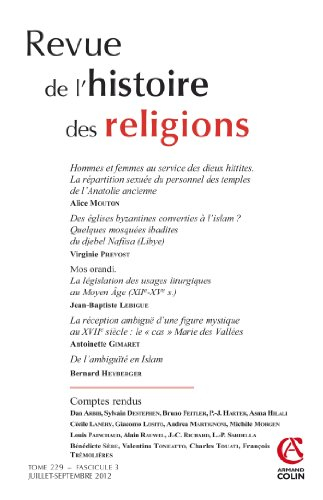 Revue de l'histoire des religions, n° 3 (2012)