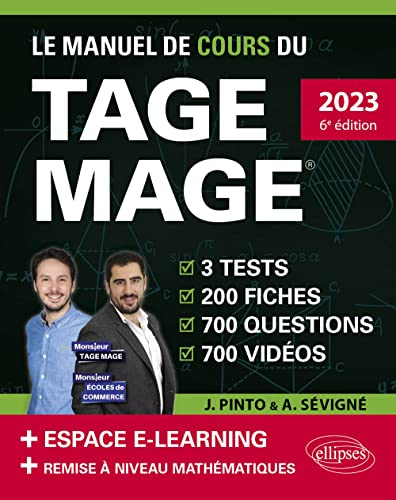Le manuel de cours du Tage Mage : 2023, nouveau programme officiel : 3 tests, 200 fiches, 700 questi