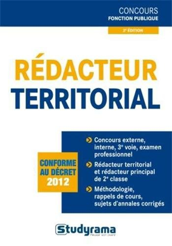 Rédacteur territorial : conforme au décret 2012