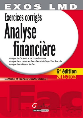 Analyse financière : analyse de l'activité et de la performance, analyse de la structure financière 