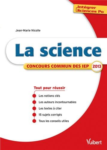 La science : concours commun des IEP 2013