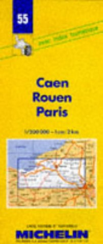 Carte routière : Caen - Rouen - Paris, 55, 1/200000