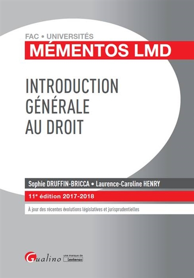Introduction générale au droit : 2017-2018