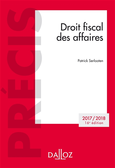 Droit fiscal des affaires : 2017-2018
