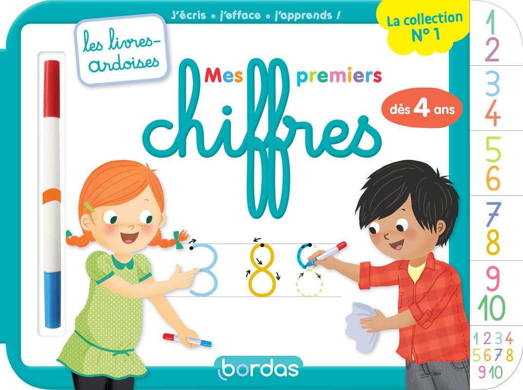 Mes premiers chiffres : j'écris, j'efface, j'apprends ! : dès 4 ans