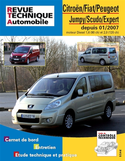 Revue technique automobile. Citroën Jumpy, Fiat Scudo, Peugeot Expert depuis 01-2007 : moteur diesel