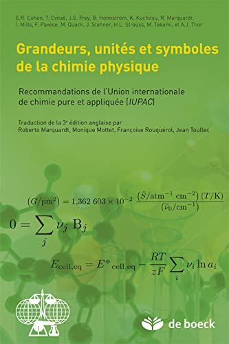 Grandeurs, unités et symboles de la chimie physique : recommandations de l'Union internationale de c