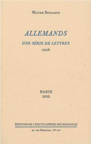Allemands : une série de lettres (1936)