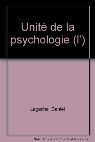 l'unité de la psychologie