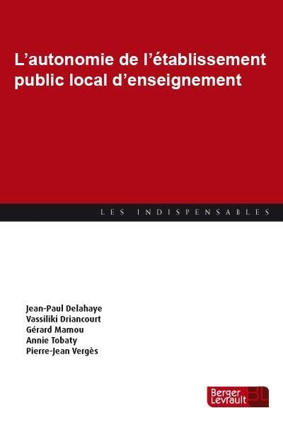 L'autonomie de l'établissement public local d'enseignement