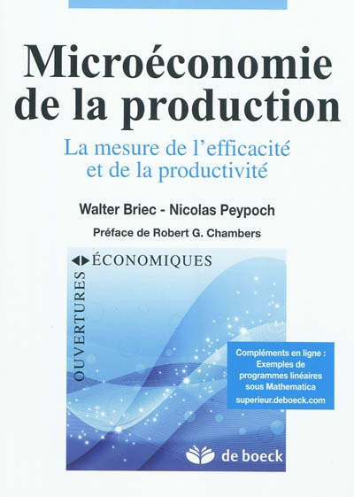Microéconomie de la production : la mesure de l'efficacité et de la productivité