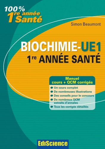 Biochimie L1 Santé : cours, exercices, annales et QCM corrigés