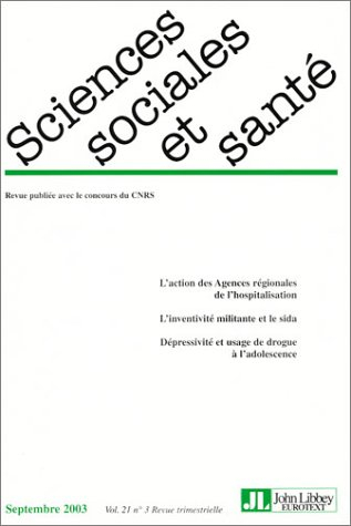 Sciences sociales et santé, n° 3 (2003)