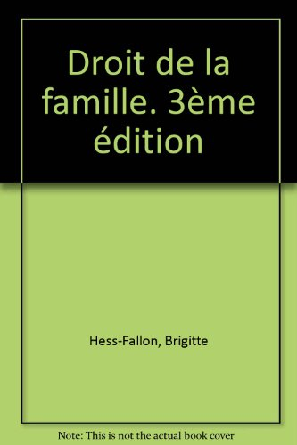 droit de la famille, 3e édition