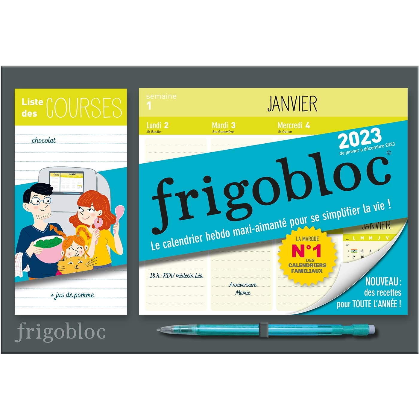 Frigobloc 2023 : le calendrier hebdo maxi-aimanté pour se simplifier la vie ! : de janvier à décembr