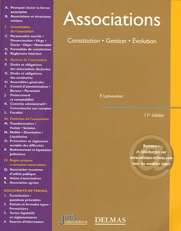 Associations : constitution, gestion, évolution
