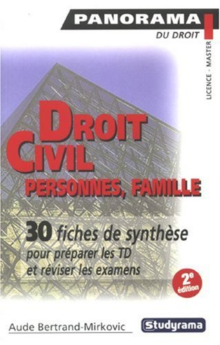 Droit civil : personnes, famille : 30 fiches de synthèse pour préparer les TD et reviser les examens