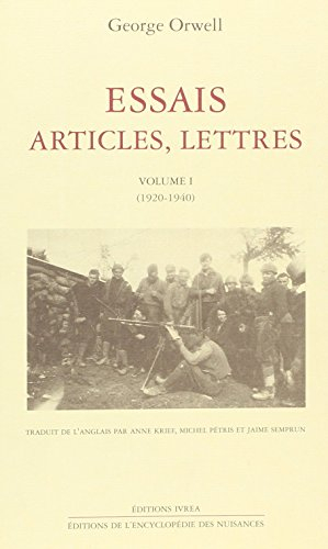 Essais, articles, lettres. Vol. 1. 1920-1940