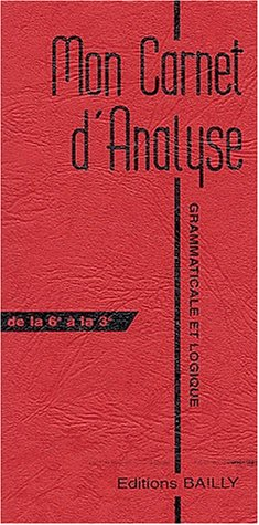 Mon carnet d'analyse : 6e à 3e