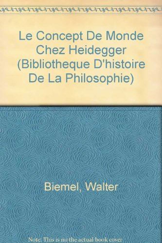Le Concept du monde chez Heidegger