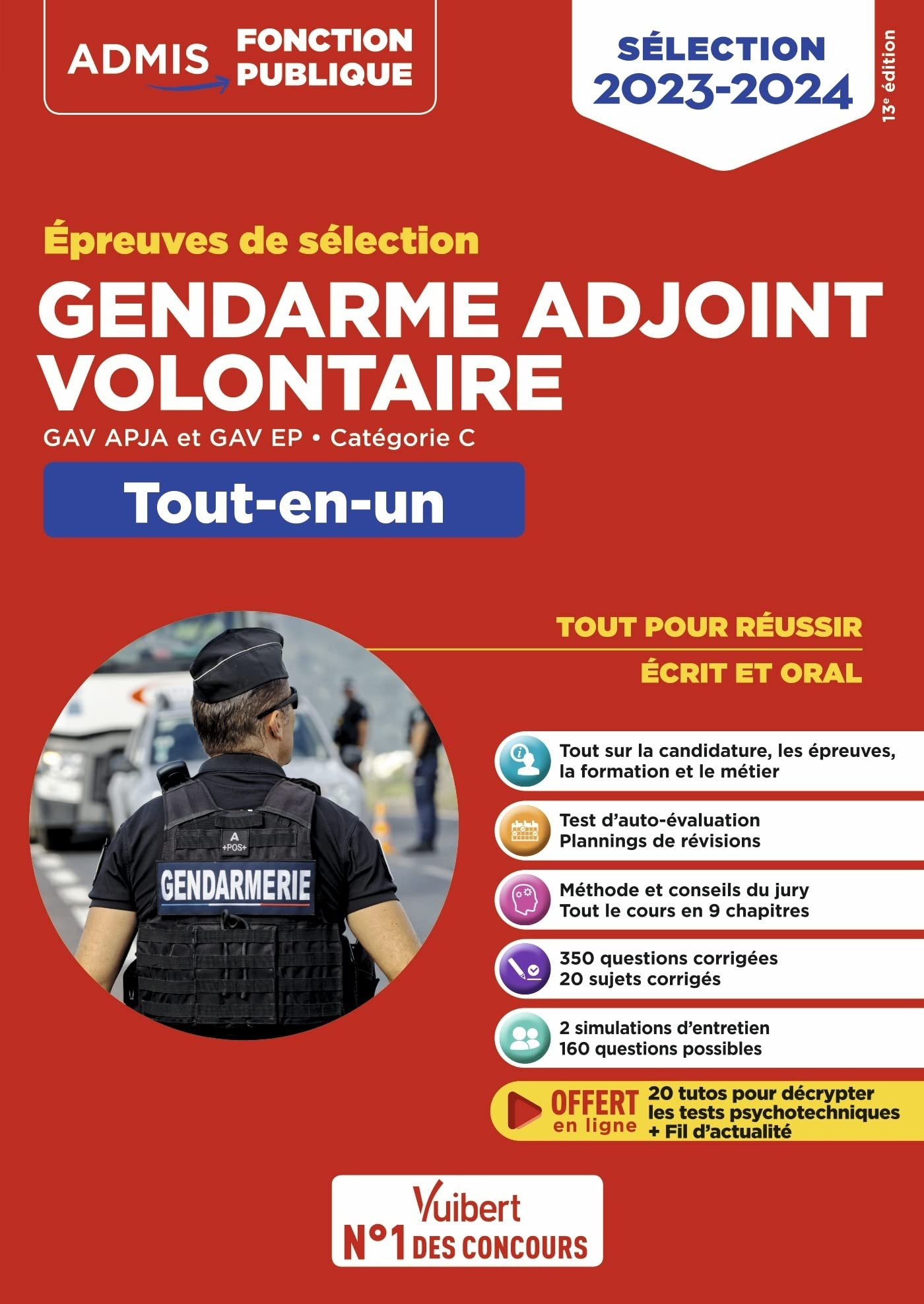 Gendarme adjoint volontaire : épreuves de sélection, GAV APJA et GAV EP, catégorie C : tout-en-un, s